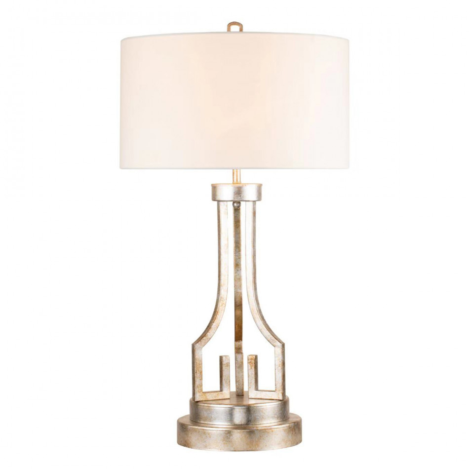 Distressed Silver Buffet Traditional Drum Table Lamp By Lucas McKearn