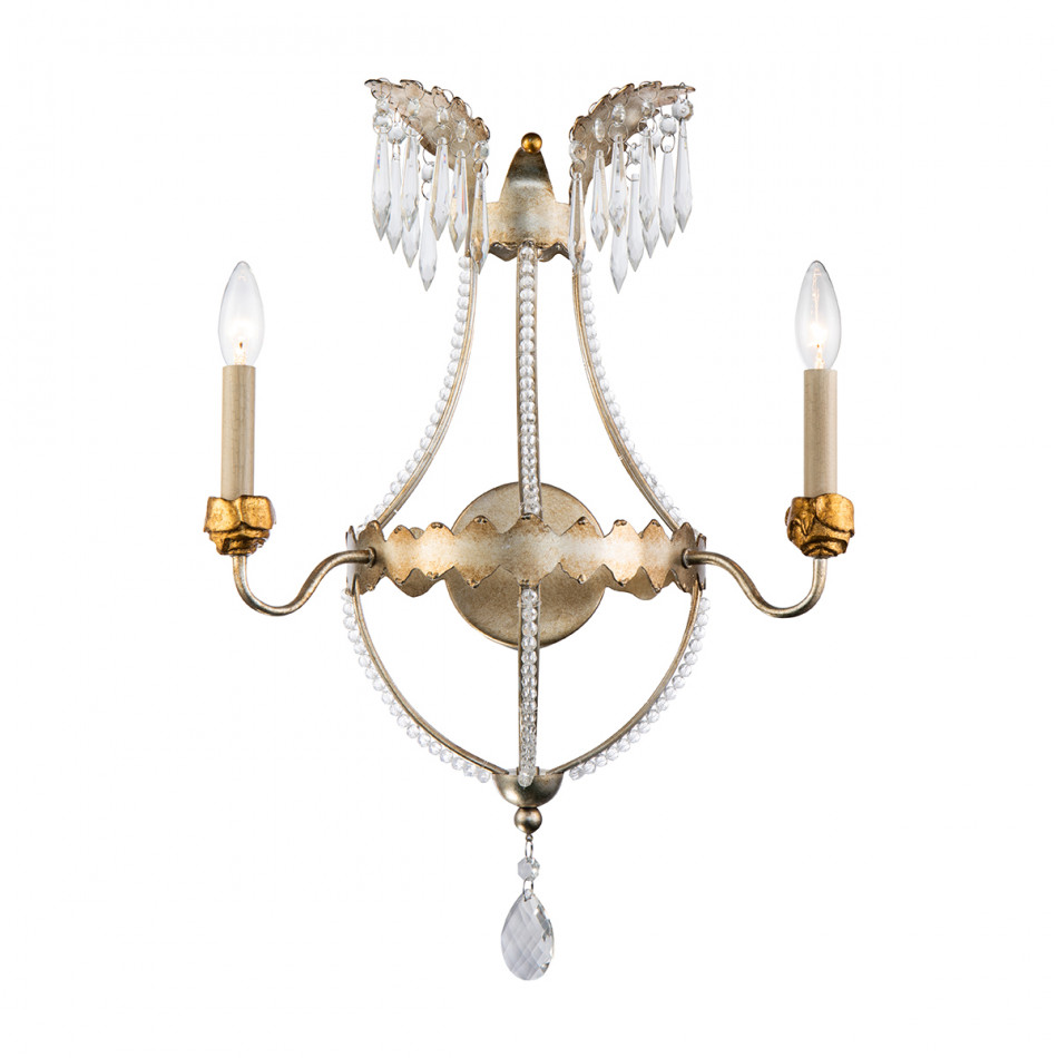 Silver and Gold 2-Light Empire Wall Sconce