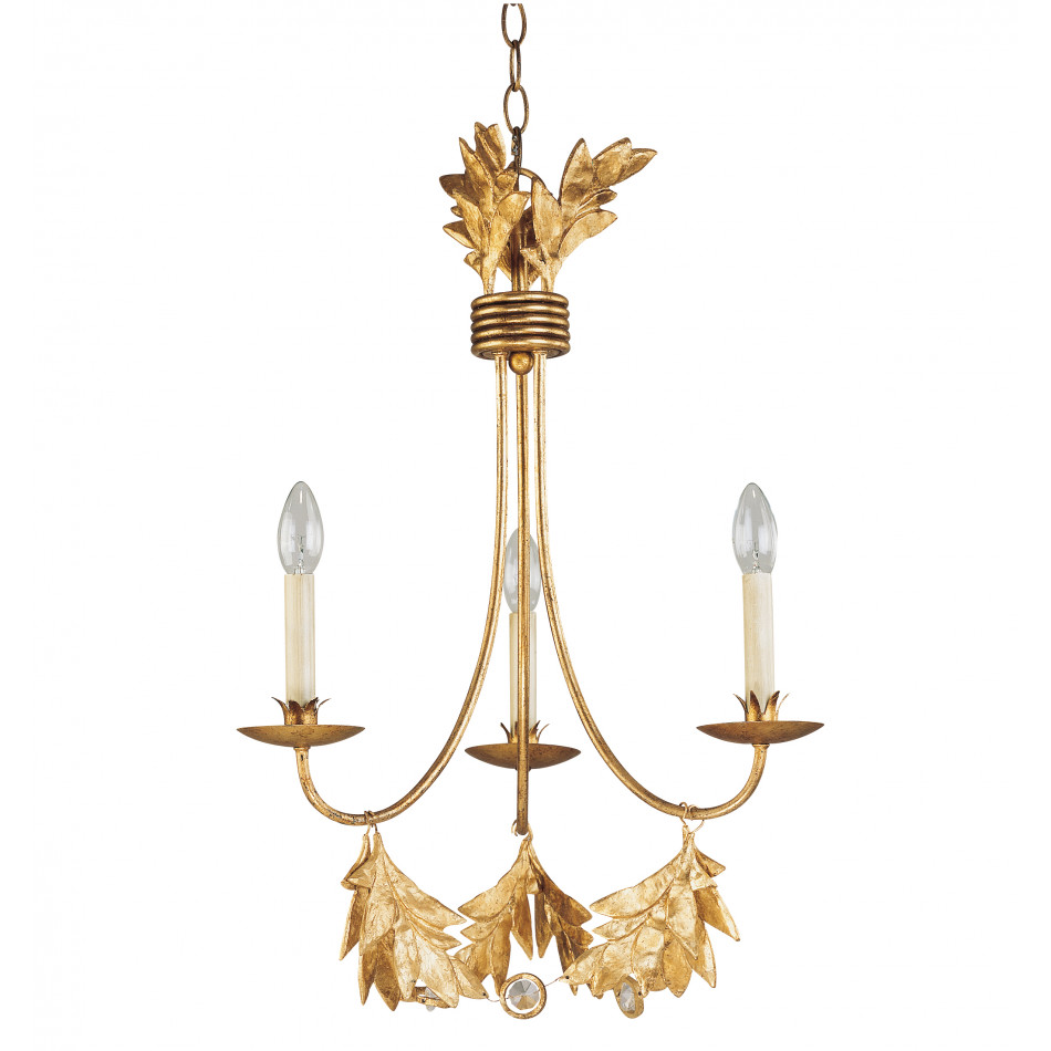 Sweet Olive French Rustic 3-Light Antiqued Gold Mini Chandelier