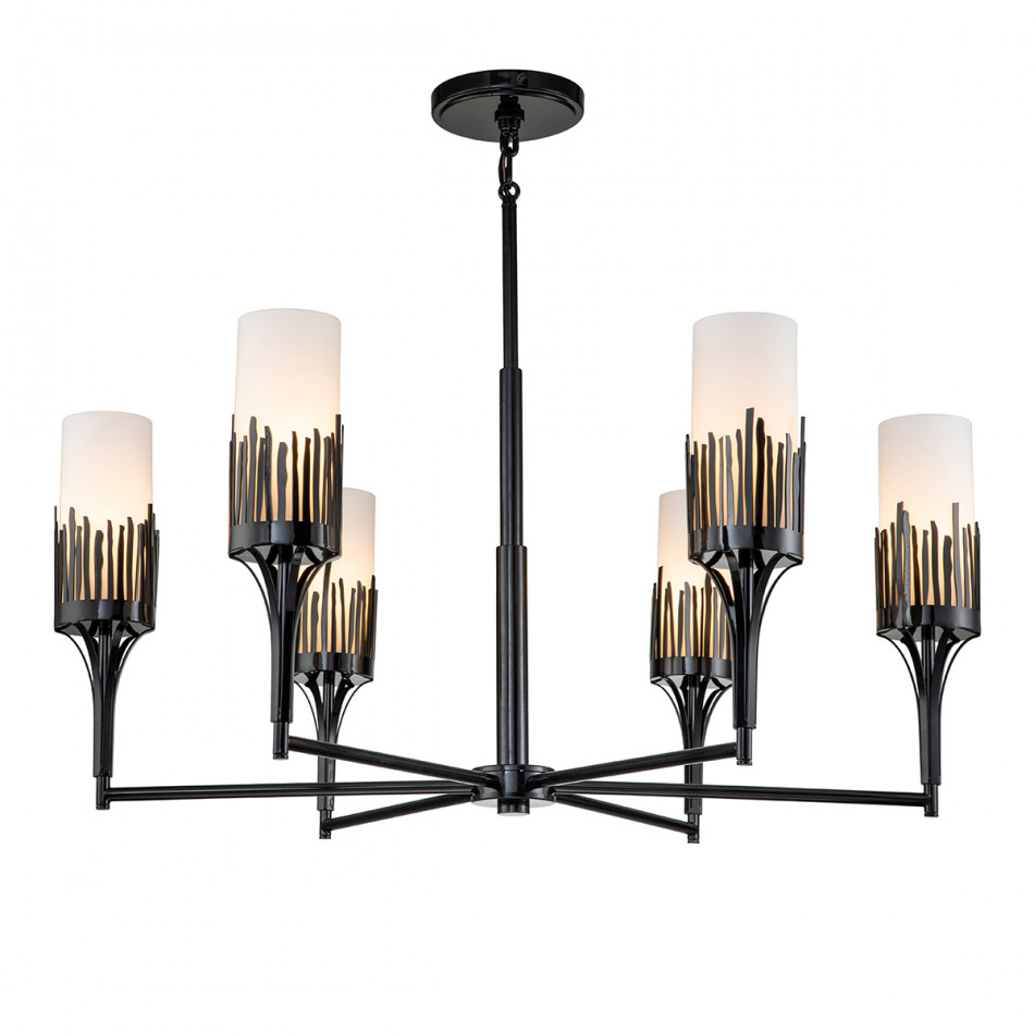 Sawgrass 6 Lt Chandelier Black