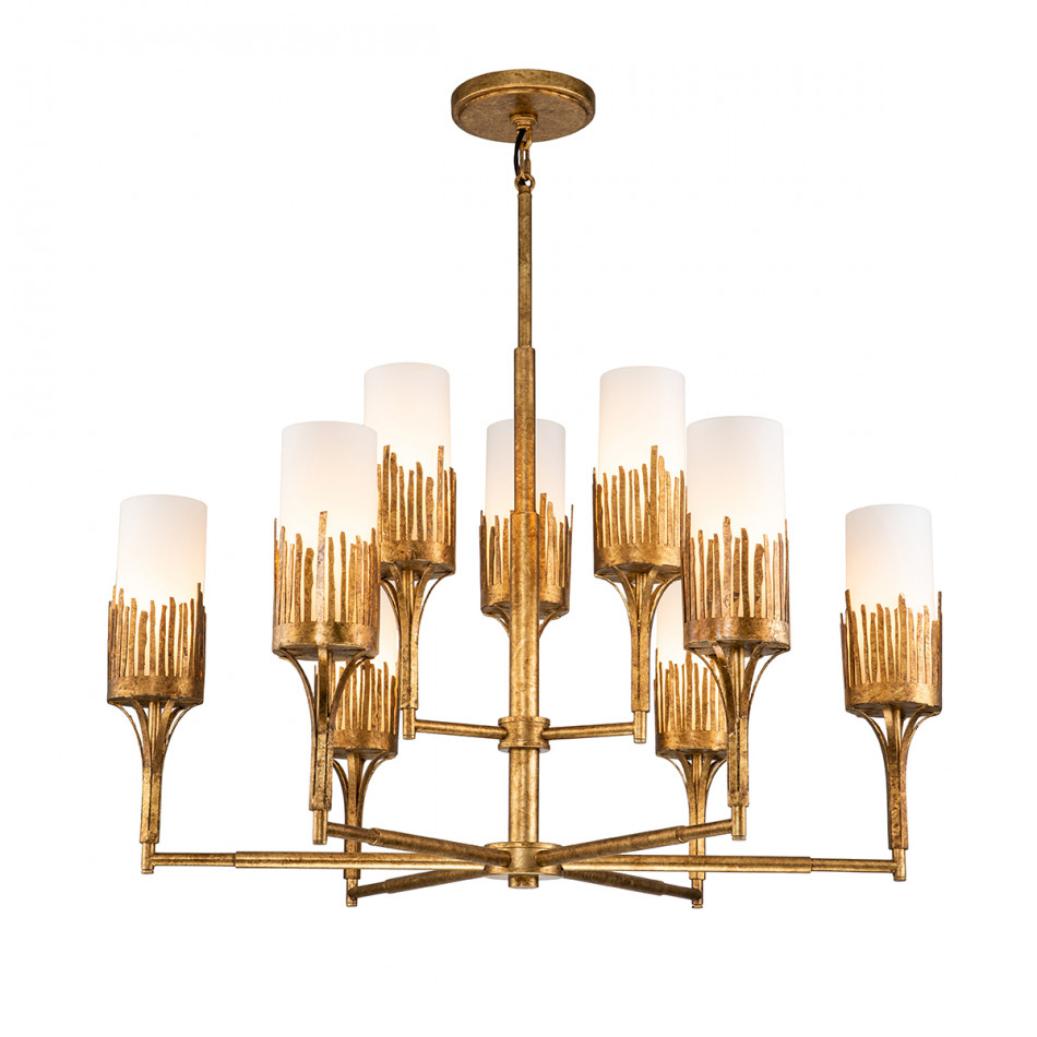 Sawgrass 9 Lt Chandelier Gold Leaf