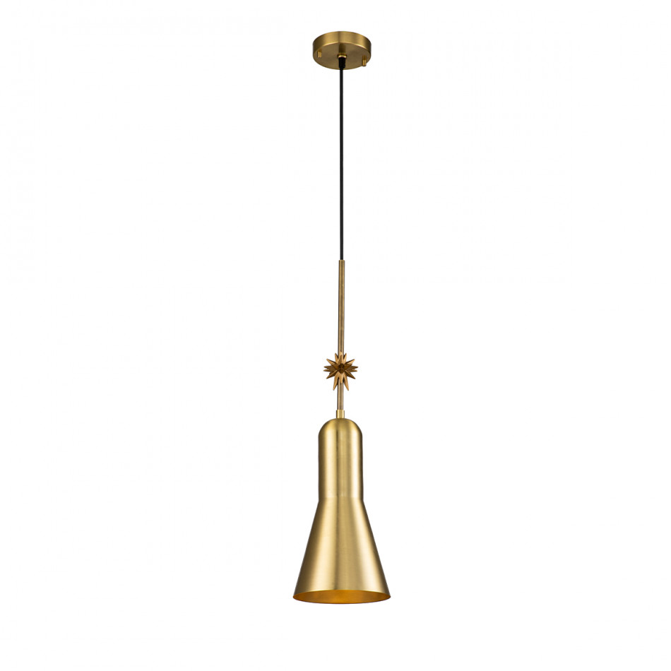 Etoille Large Aged Brass Pendant with Star