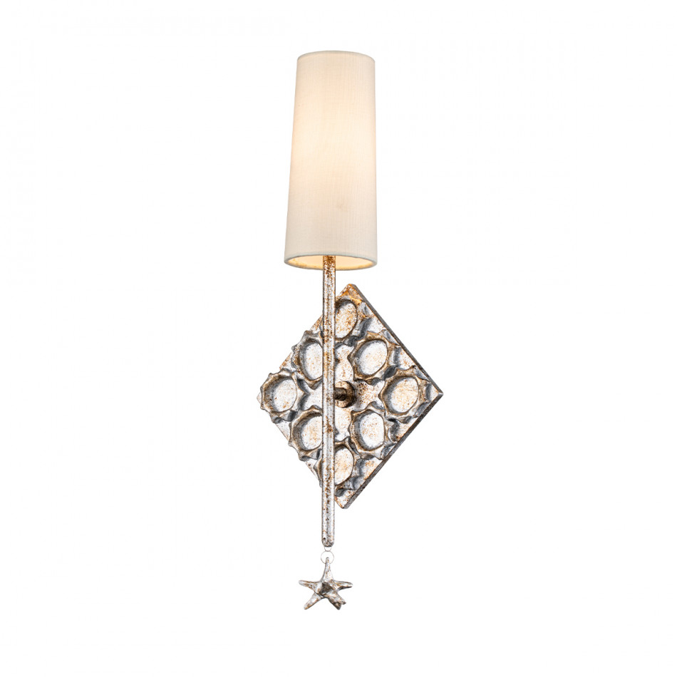 Star 1-Light Silver Sconce