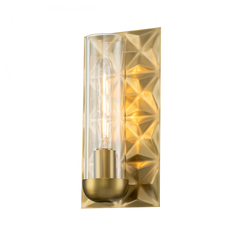Alpha 1-Light Sconce Aged Brass