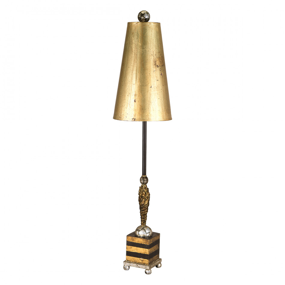 Lucas McKearn Noma Luxe Buffet Table Lamp Black & Gold Stripes