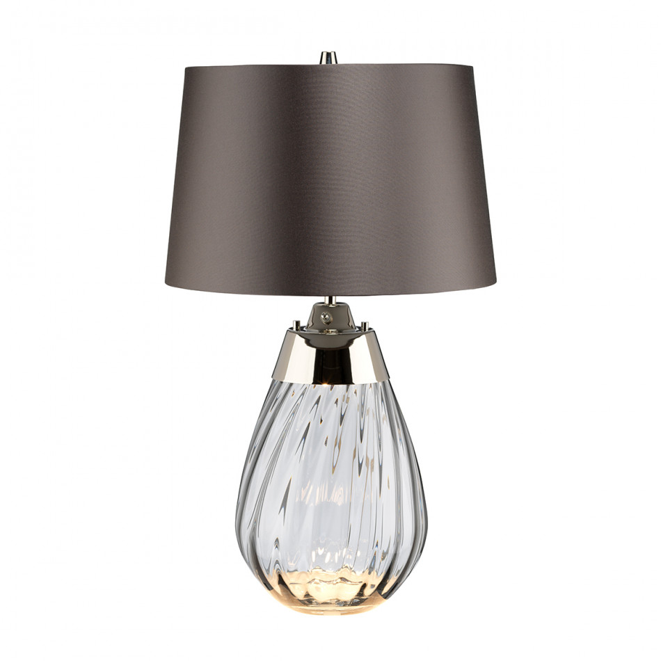 Small Lena Table Lamp Smoke with Brown Shade