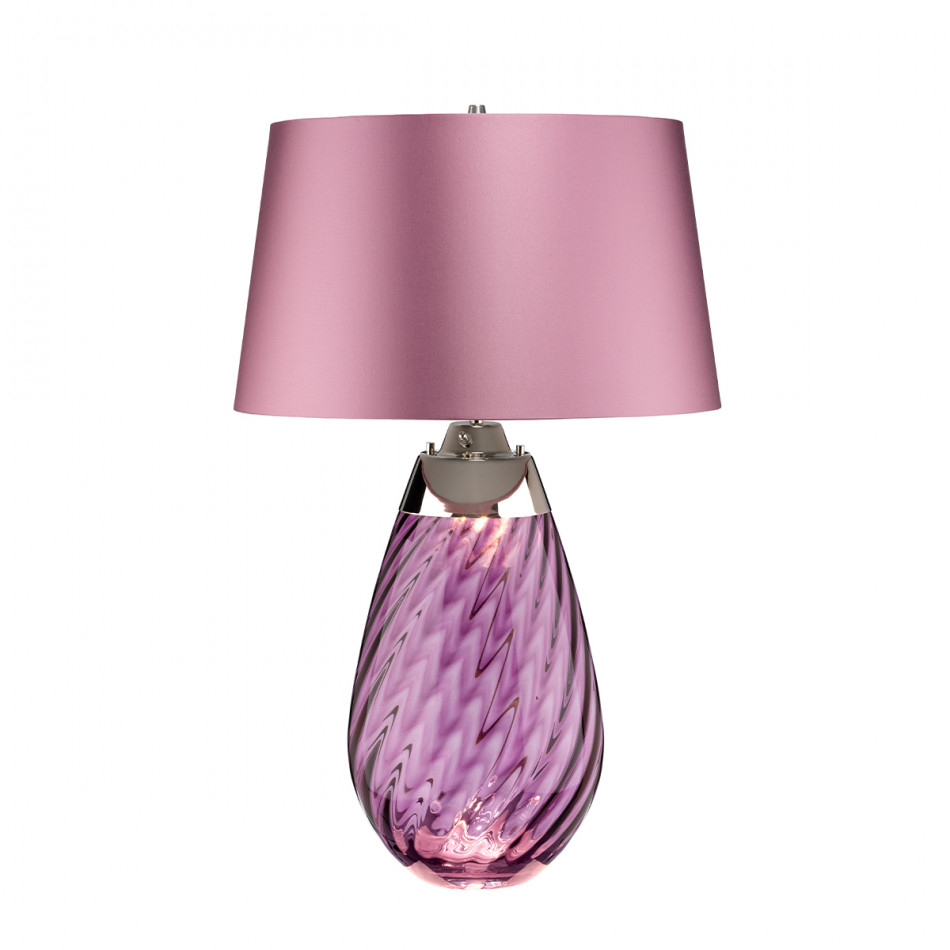 Large Lena Table Lamp Plum with Plum Satin Shade