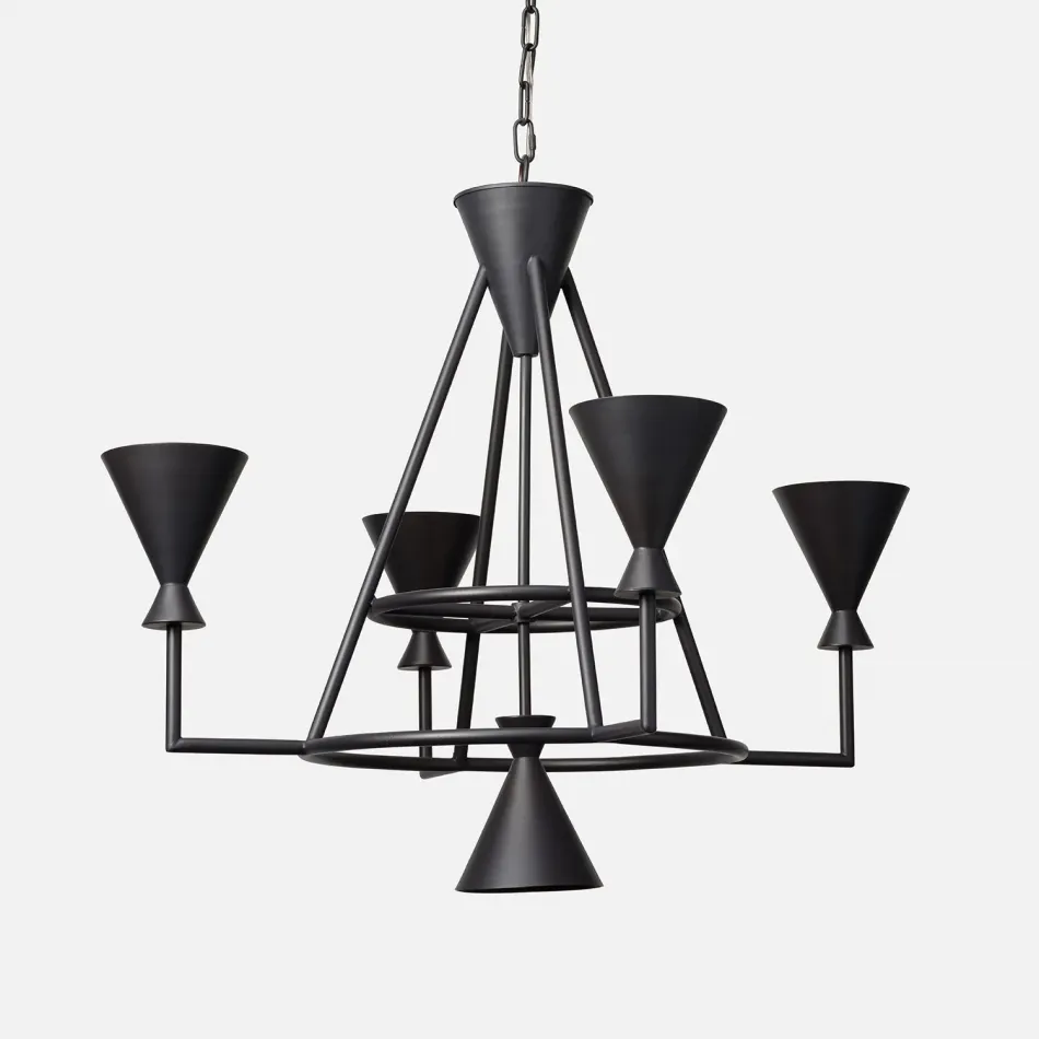 Bristol Black Bronze Smooth Iron Chandelier 38"D x 29"H