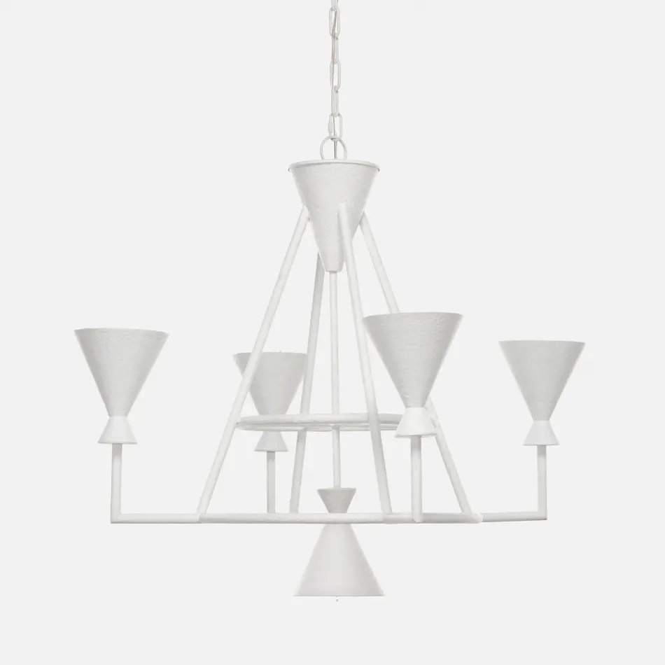 Bristol White Textured Iron Chandelier 38"D x 29"H