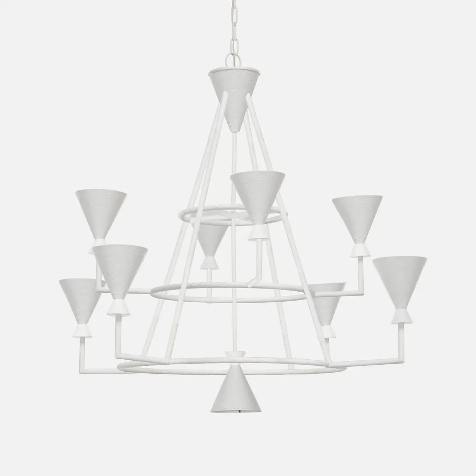 Bristol White Textured Iron Chandelier