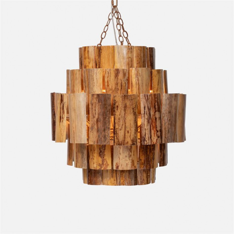 Marjorie 25"D x 26"H Dark Natural Banana Bark Chandelier