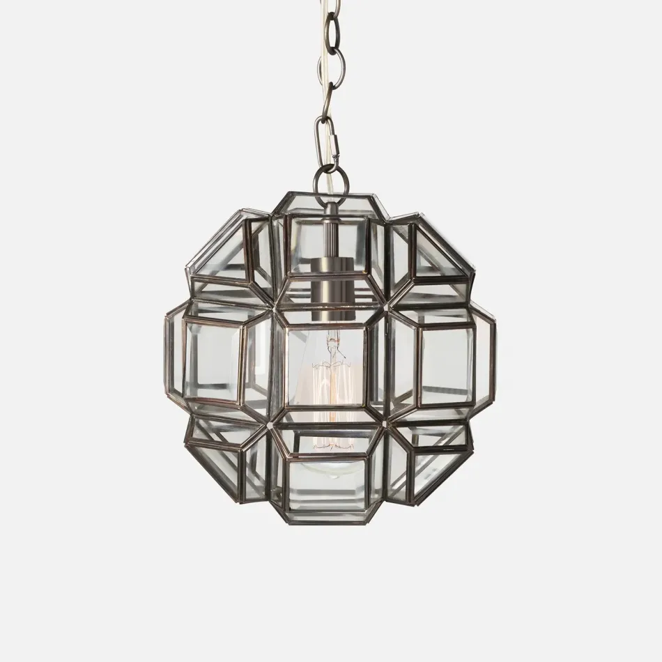 Odalys Bronze Metal Pendant Lamp 13"L x 13"Wx13"H