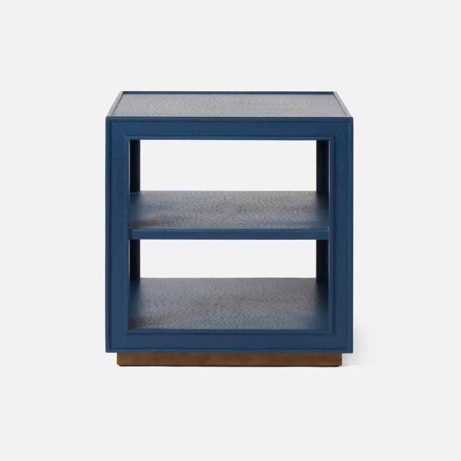 Adeen Side Table True Navy 24"L x 24"W x 25"H Faux Ostrich