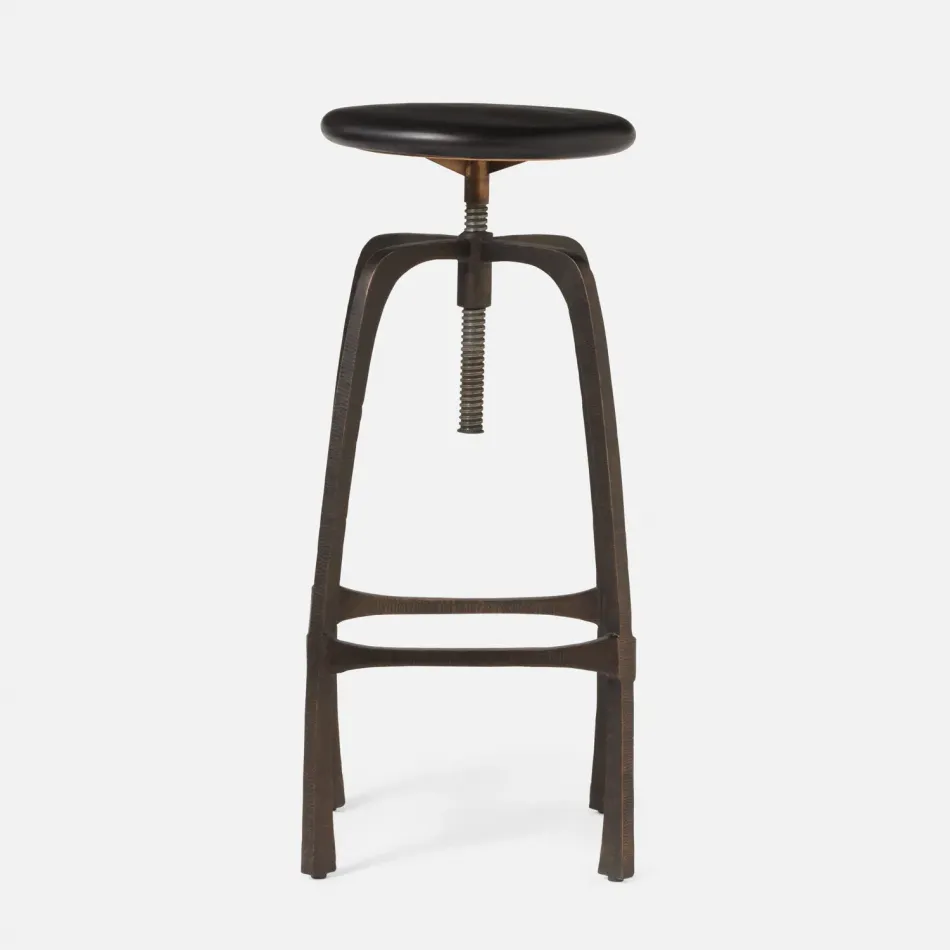 Beckett Bar Stool Black Bronze 12"D x 34"H Iron