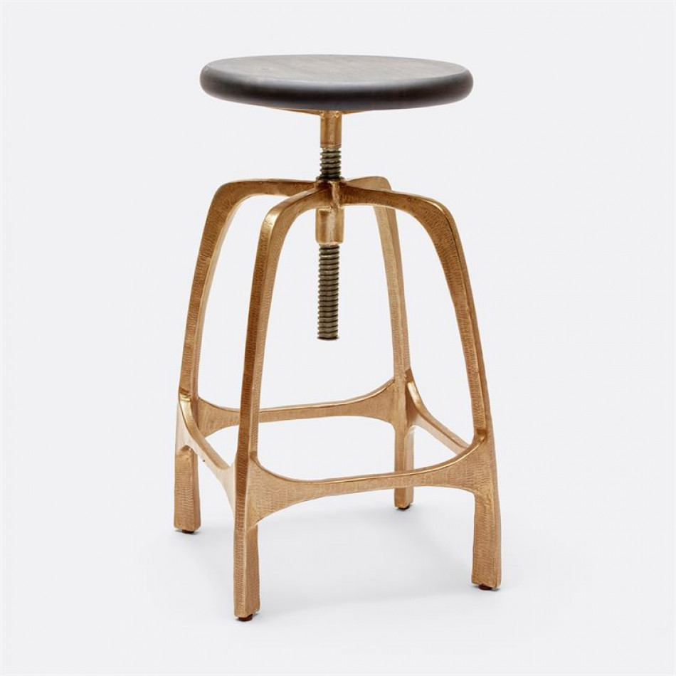 Beckett Counter Stool Aged Brass 12"D x 28"H Iron