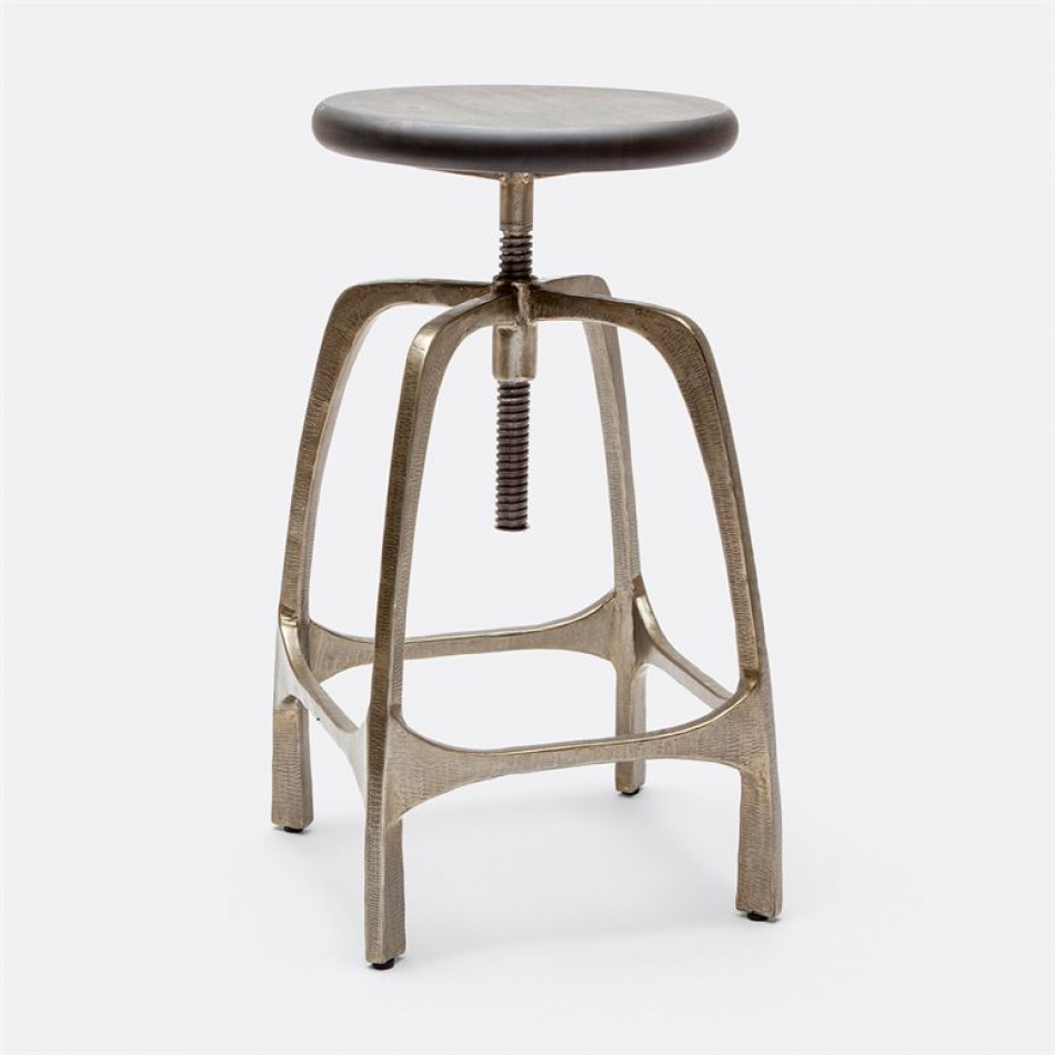 Beckett Counter Stool Aged Silver 12"D x 28"H Iron