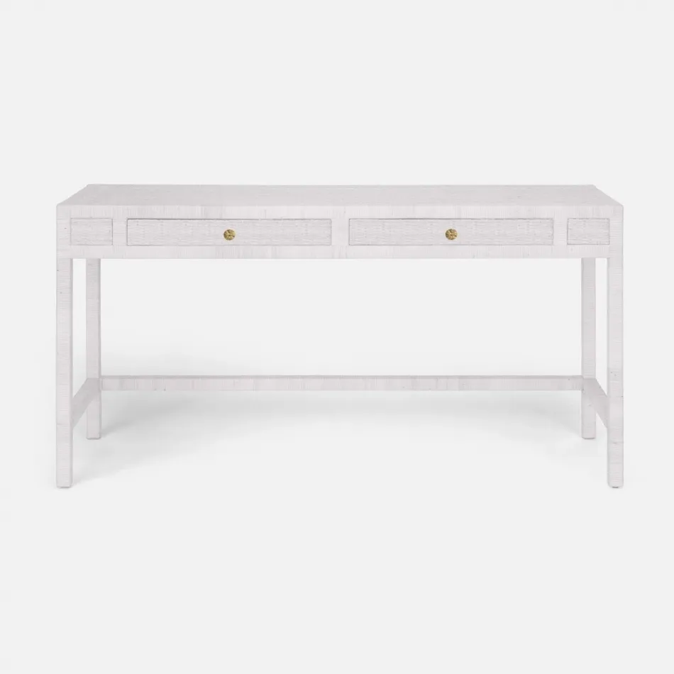 Isla Console White Peeled Rattan 48"L x 14"W x 31"H