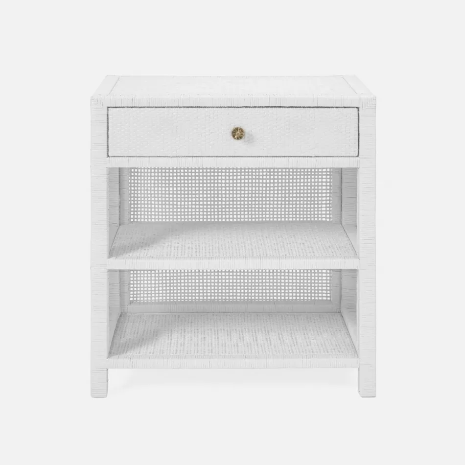 Isla Nightstand White 24"L x 18"W x 30"H Peeled Rattan