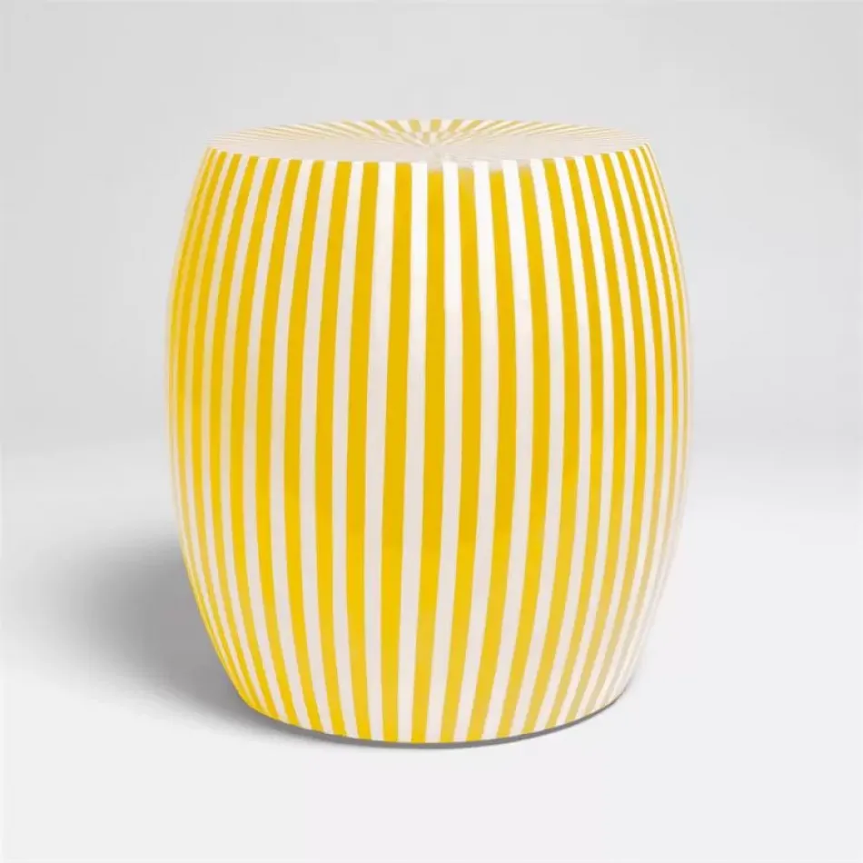 Janson Stool Yellow White 14 in D x 18 in H Resin