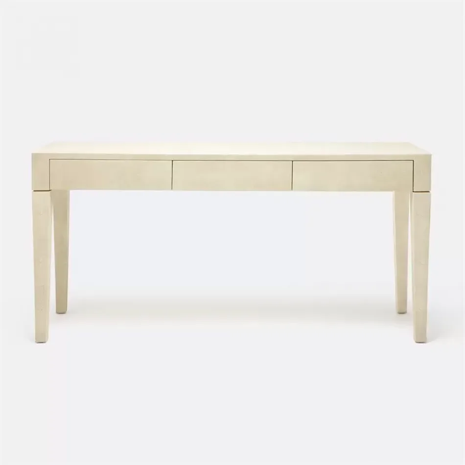 Sorin Desk Off-White Vintage Faux Shagreen