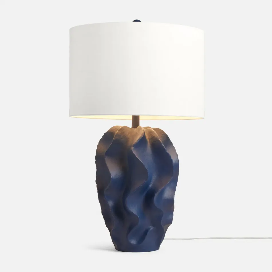 Bethany Table Lamp 17"D x 30"H Navy Resin