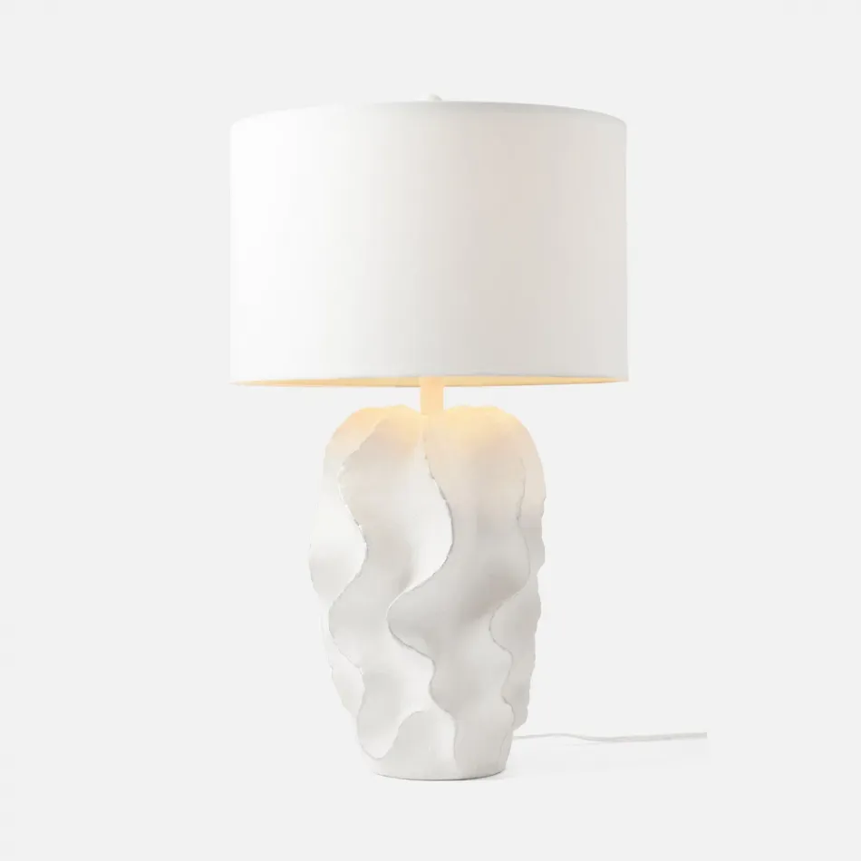 Bethany Table Lamp 17"D x 30"H Matte White Silver Resin