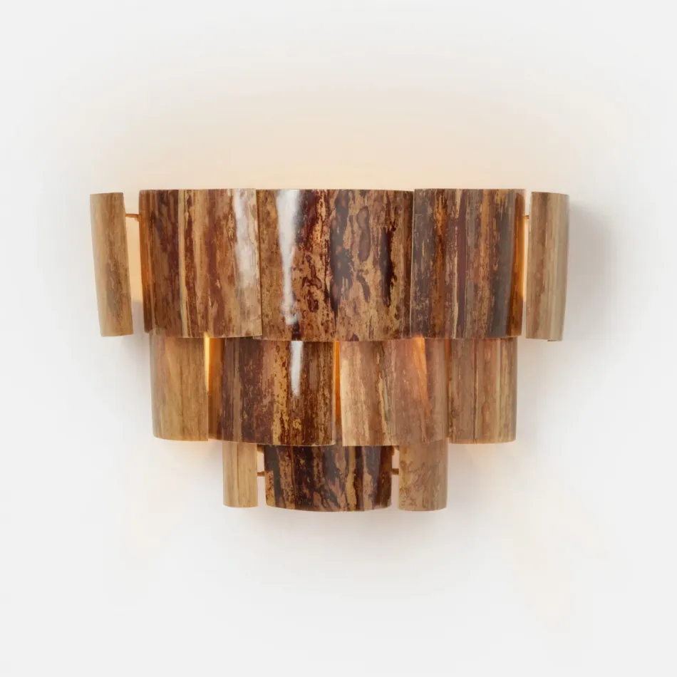 Marjorie Sconce 16"W x 8"D x 10"H Dark Natural Banana Bark