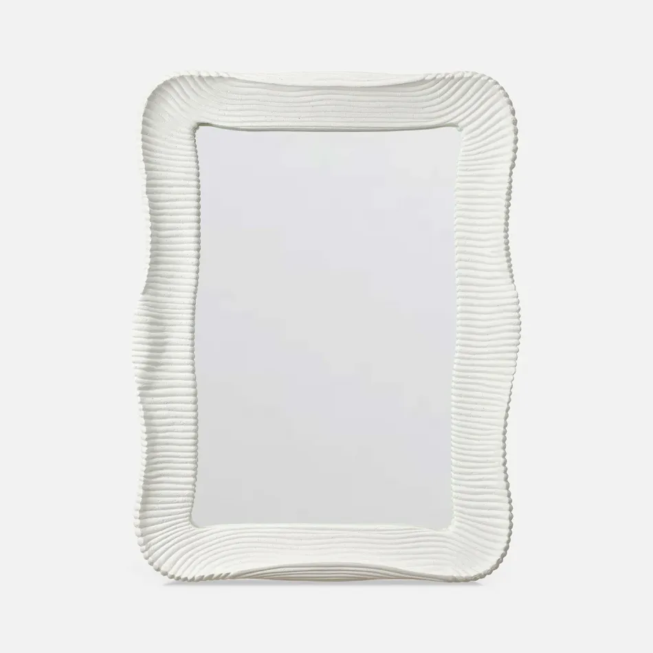 Dalio Matte White Ribbed Resin Rectangular Mirror 30"W x 40"H
