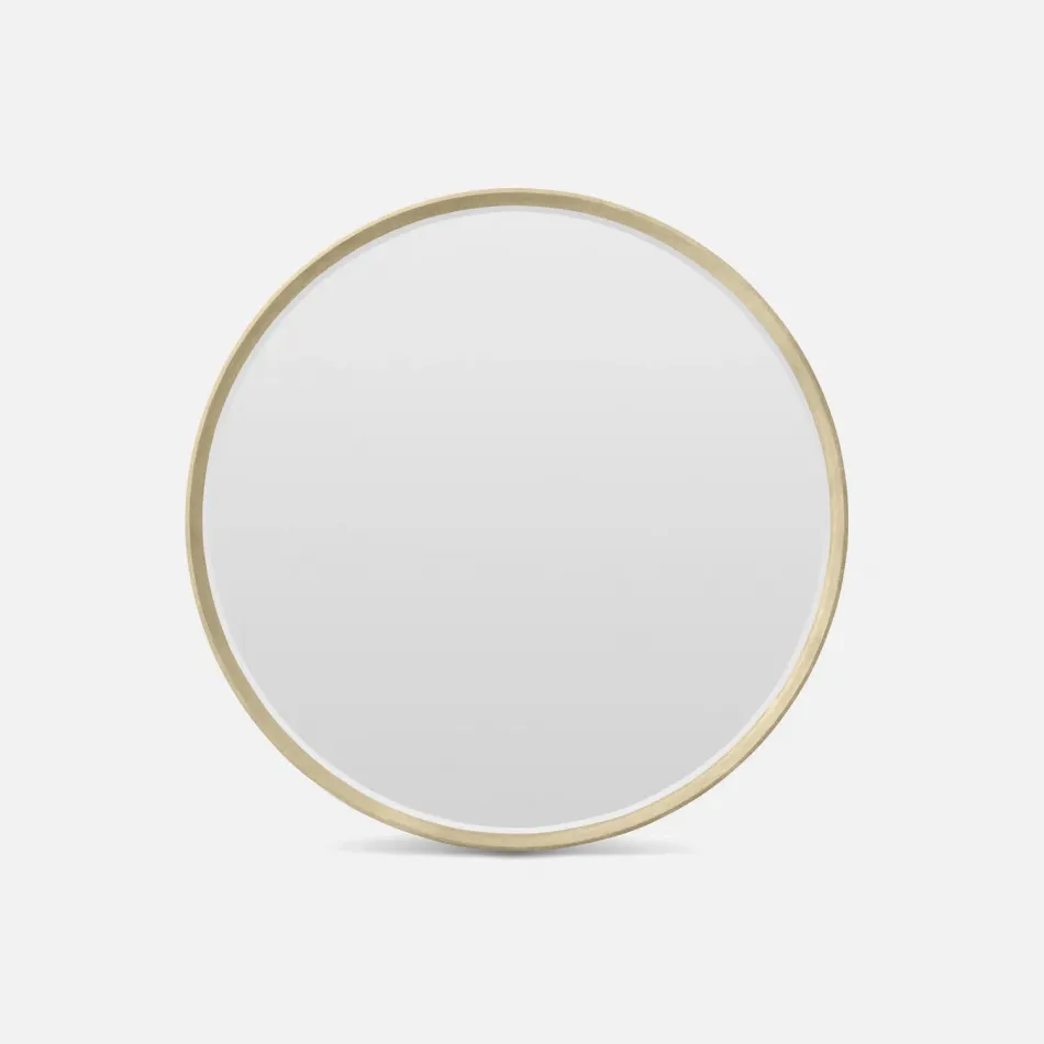 Emma Ivory Realistic Faux Shagreen Mirror 50" Round