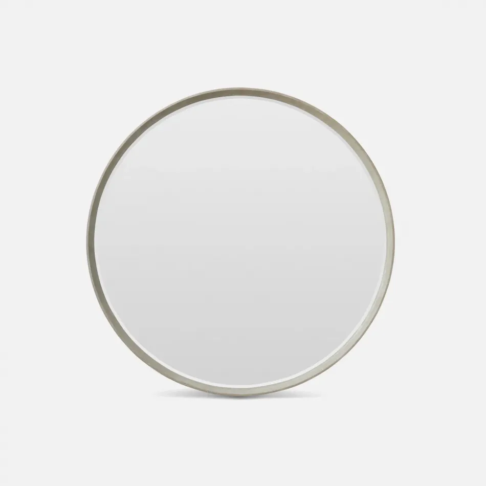 Emma Sand Realistic Faux Shagreen Mirror 50" Round