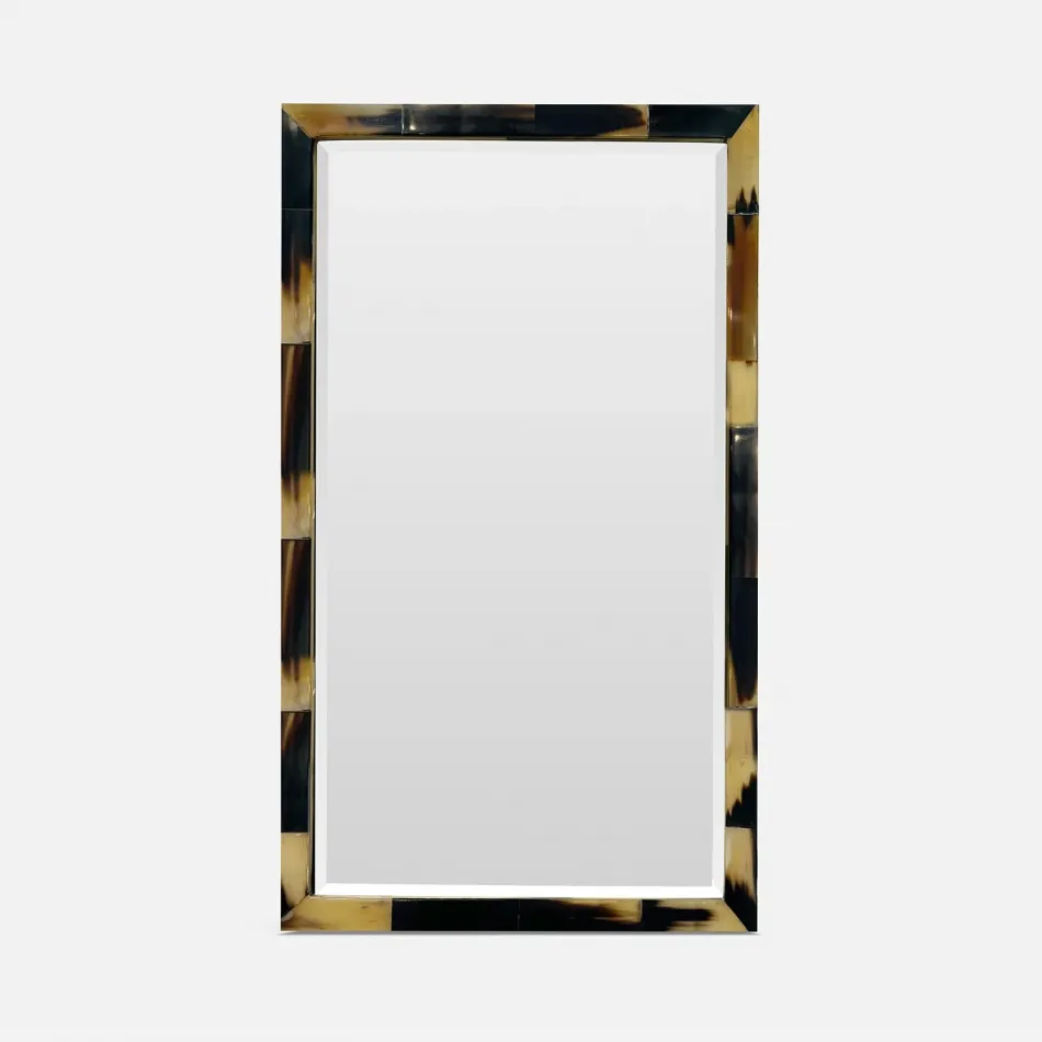 Everson Dark Semi-Gloss Horn Mix Rectangular Mirror