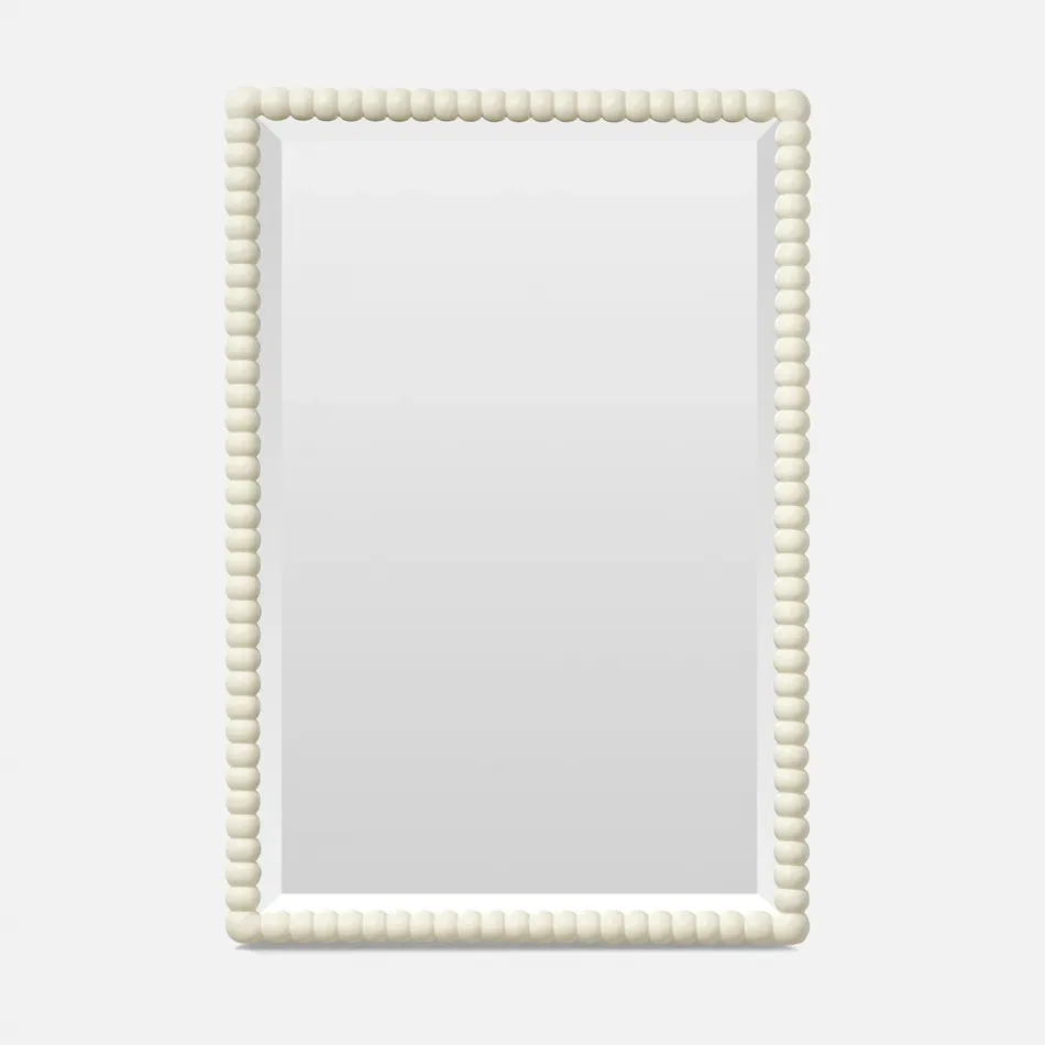 Fairfax Glossy White Wood Rectangular Mirror 26"W x 38"H