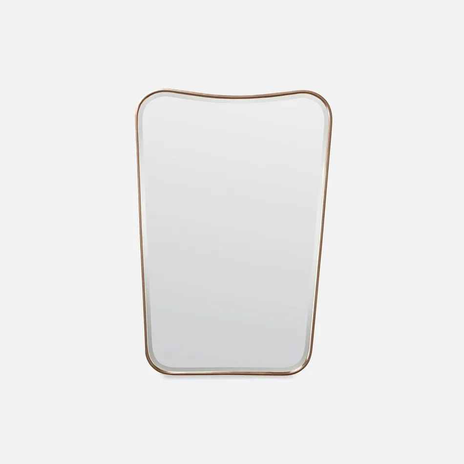 Gage Antiqued Brass Metal Rectangular Mirror 26"W X 38"H