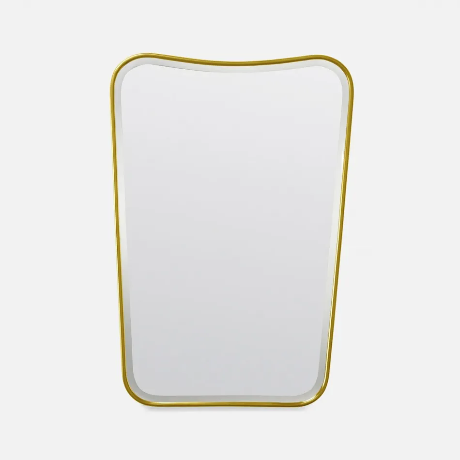 Gage Polished Gold Metal Rectangular Mirror 26"W x 38"H
