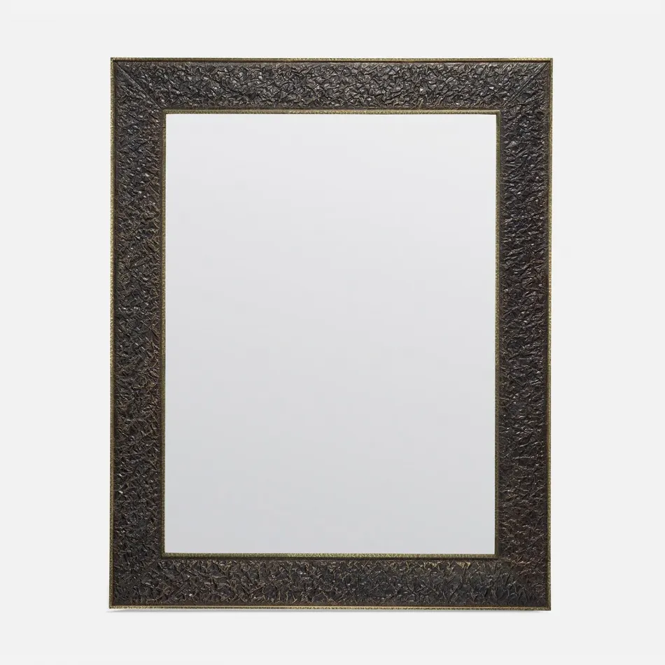 Gamble Dark Antiqued/Gold Brass Rectangular Mirror 40"W x 50"H