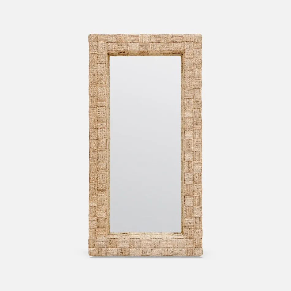 Gene Natural Lattice Abaca Rectangular Mirror 22"W x 42"H