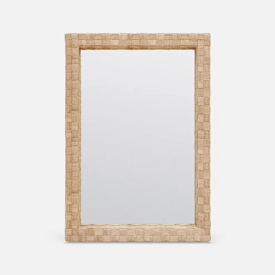 Gene Natural Lattice Abaca Rectangular Mirror 40"W x 50"H