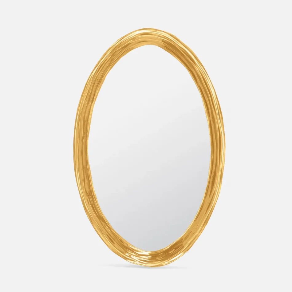 Hetty Oval 30"W x 47"H Chamomile Translucent Resin Mirror