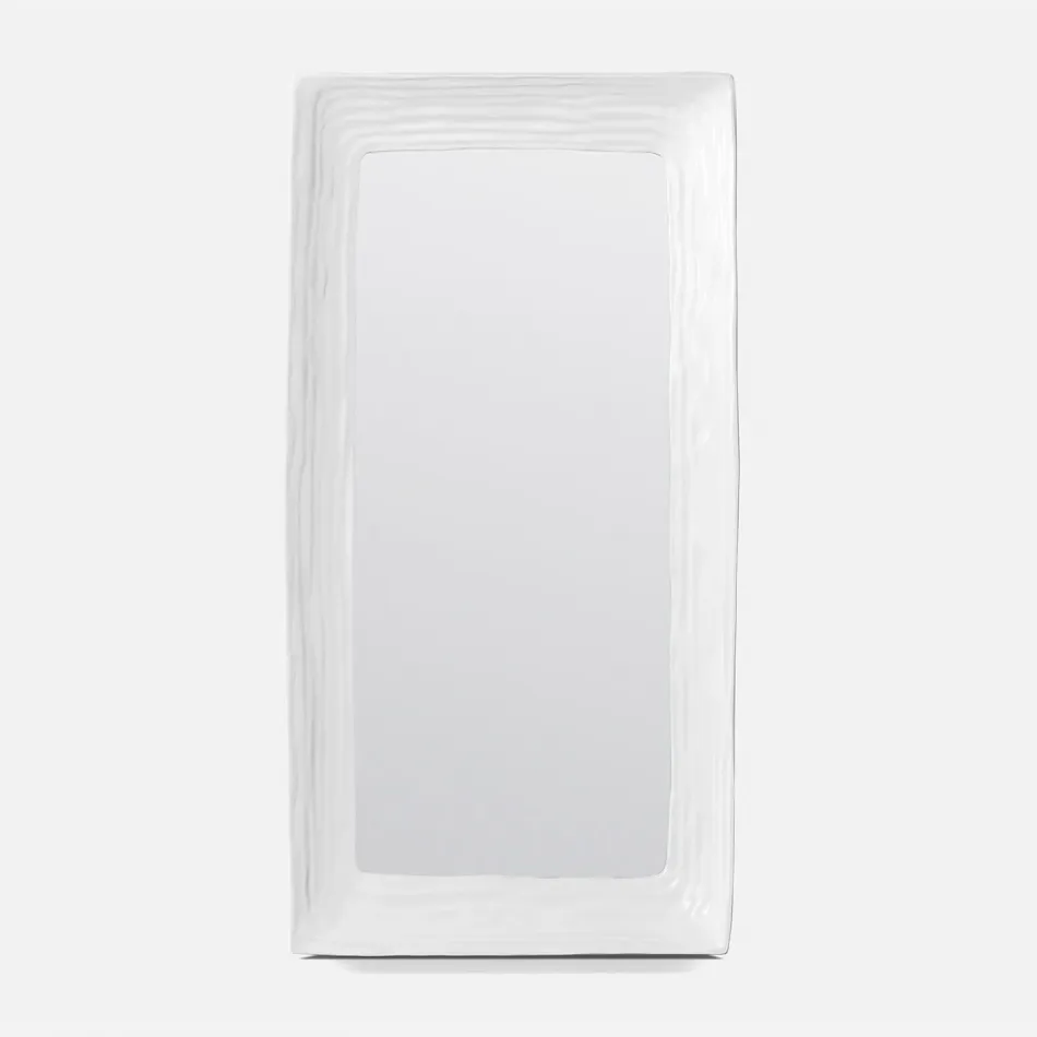 Hetty Flat White Resin Rectangular Mirror 22"W x 44"H