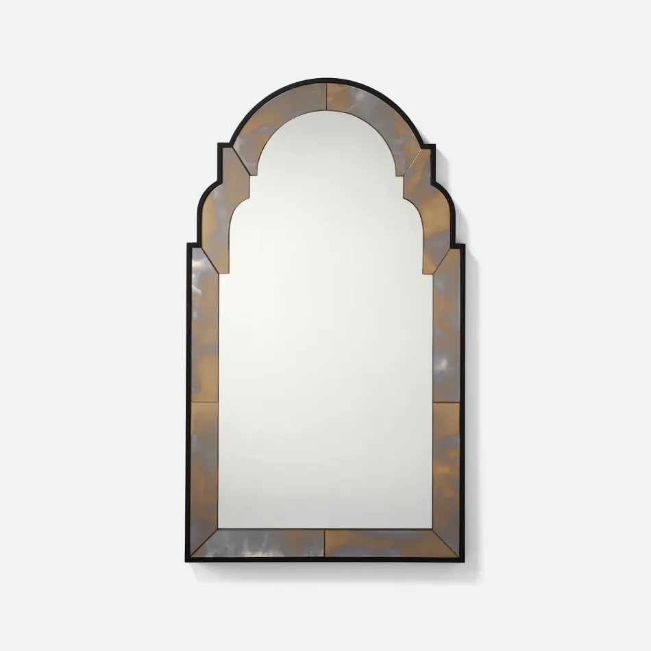 Inara Smoked Gold Antiqued Arch Mirror