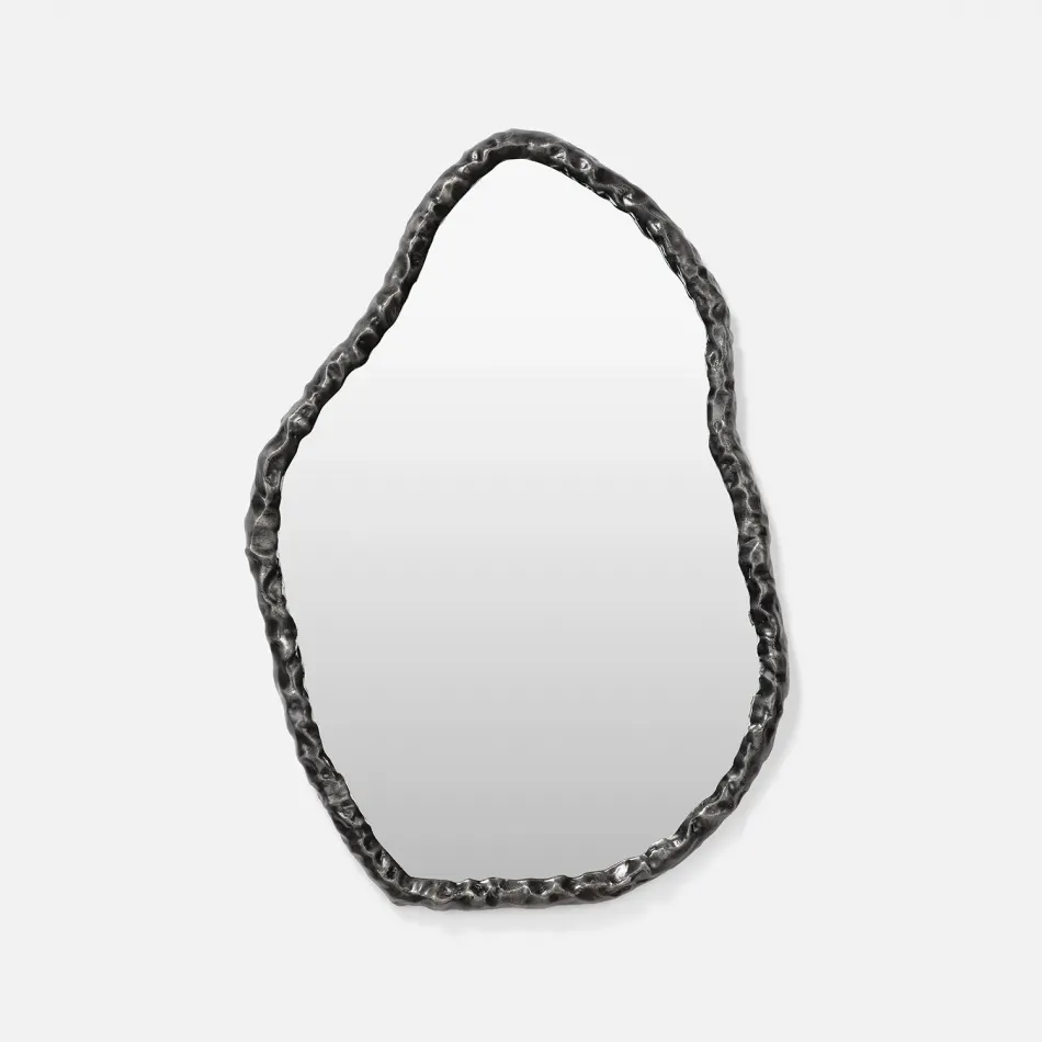 Mardella Clouded Charcoal Aluminum Oval Mirror 26"Dx38"H