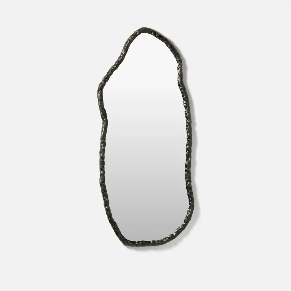 Mardella Clouded Charcoal Aluminum Oval Mirror