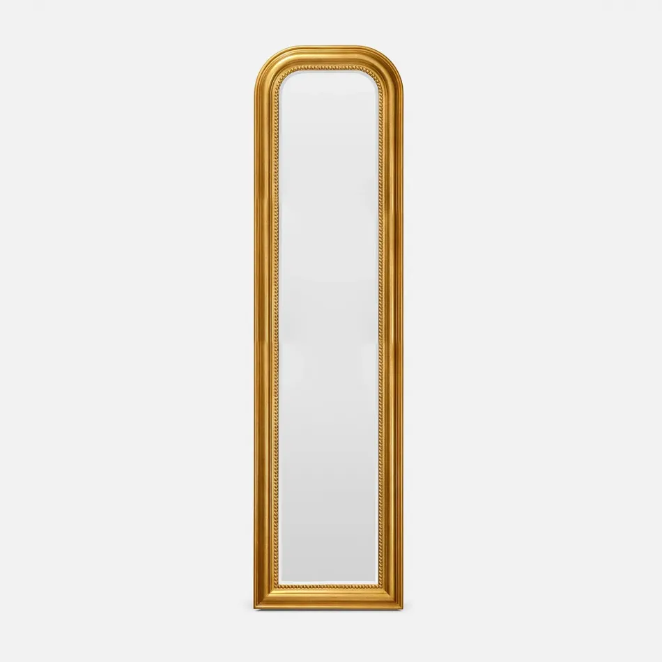 Phillipe Gold Leaf Wood Rectangular Mirror 18"W x 68"H
