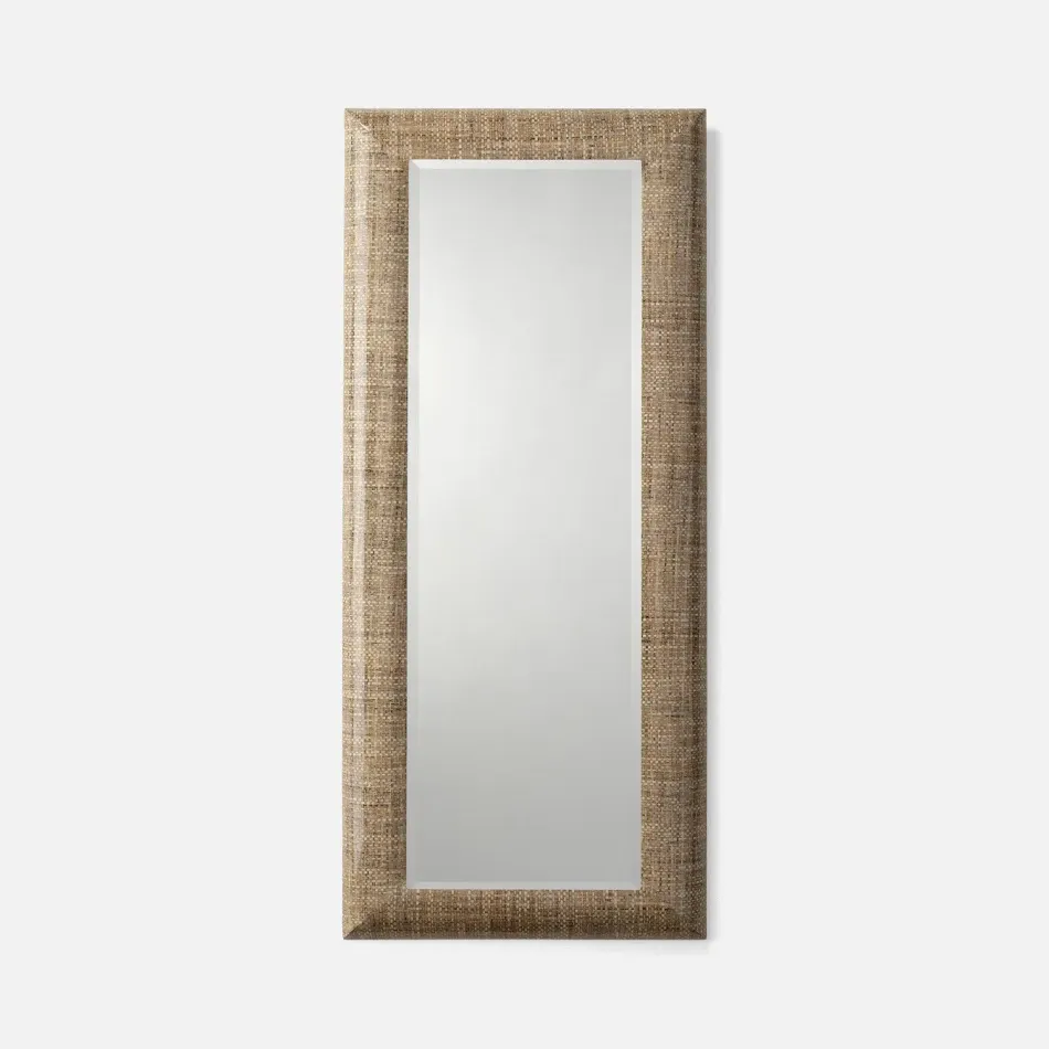 Tilda Semi Matte Faux Rattan Rectangular Mirror