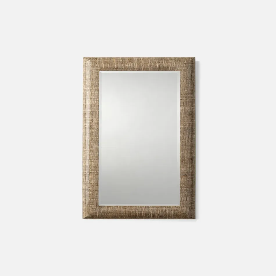 Tilda Semi Matte Faux Rattan Rectangular Mirror 26"W X 38"H