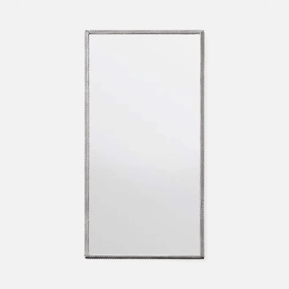 Todd Antiqued Silver Metal Rectangular Mirror 22"W X 42"H
