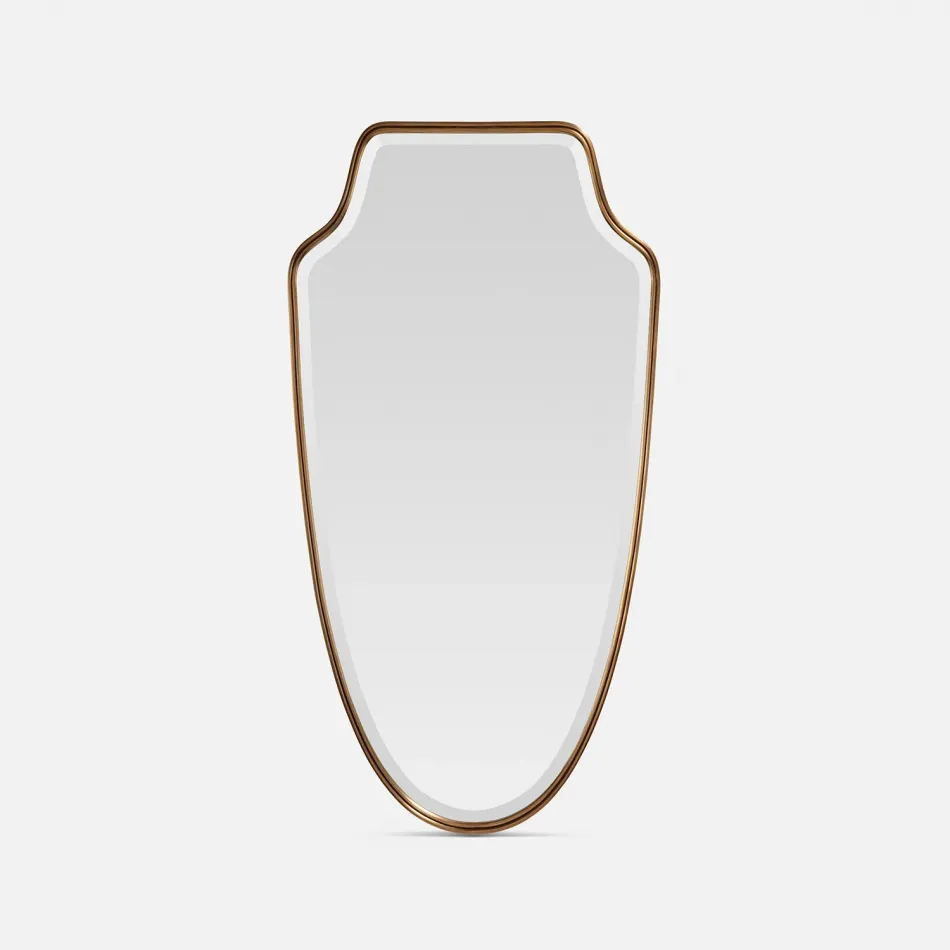 Whitman Antiqued Brass Metal Rectangular Mirror