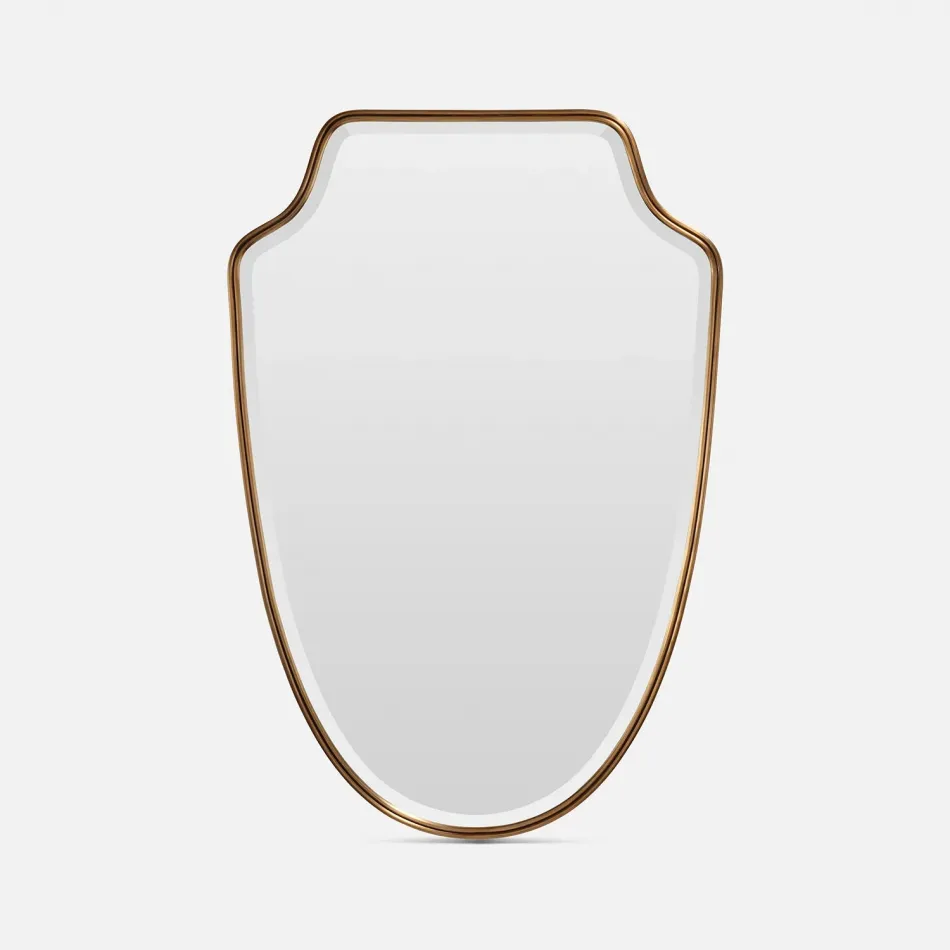 Whitman Antiqued Brass Metal Rectangular Mirror 26"W x 38"H