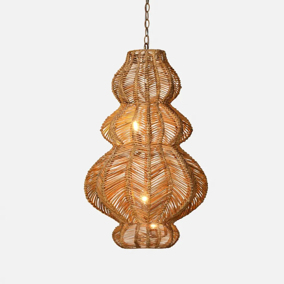 Iliana 20"D x 32"H Rustic Natural Rattan Chandelier