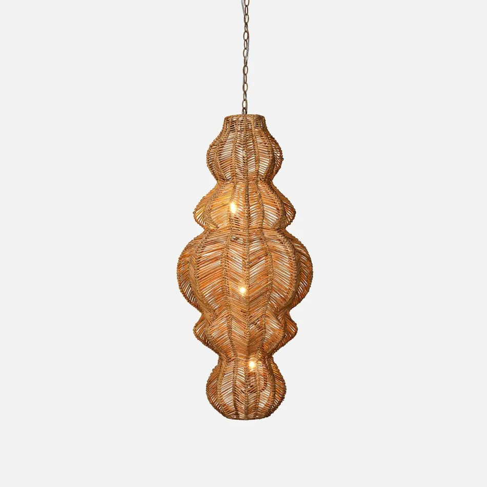 Iliana 20"D x 44"H Rustic Natural Rattan Chandelier
